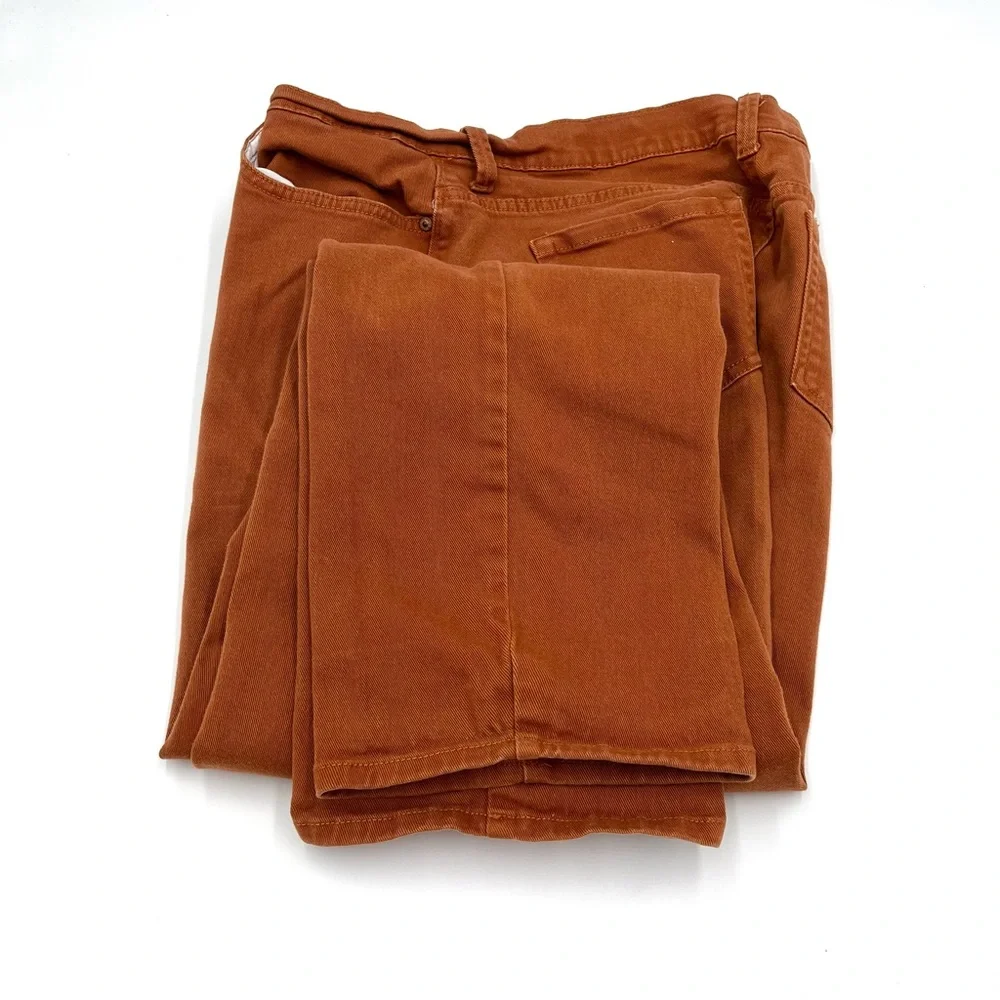 Gloria Vanderbilt Amanda High Rise Straight Leg Rust Denim Jeans Size 16 - Picture 7 of 14